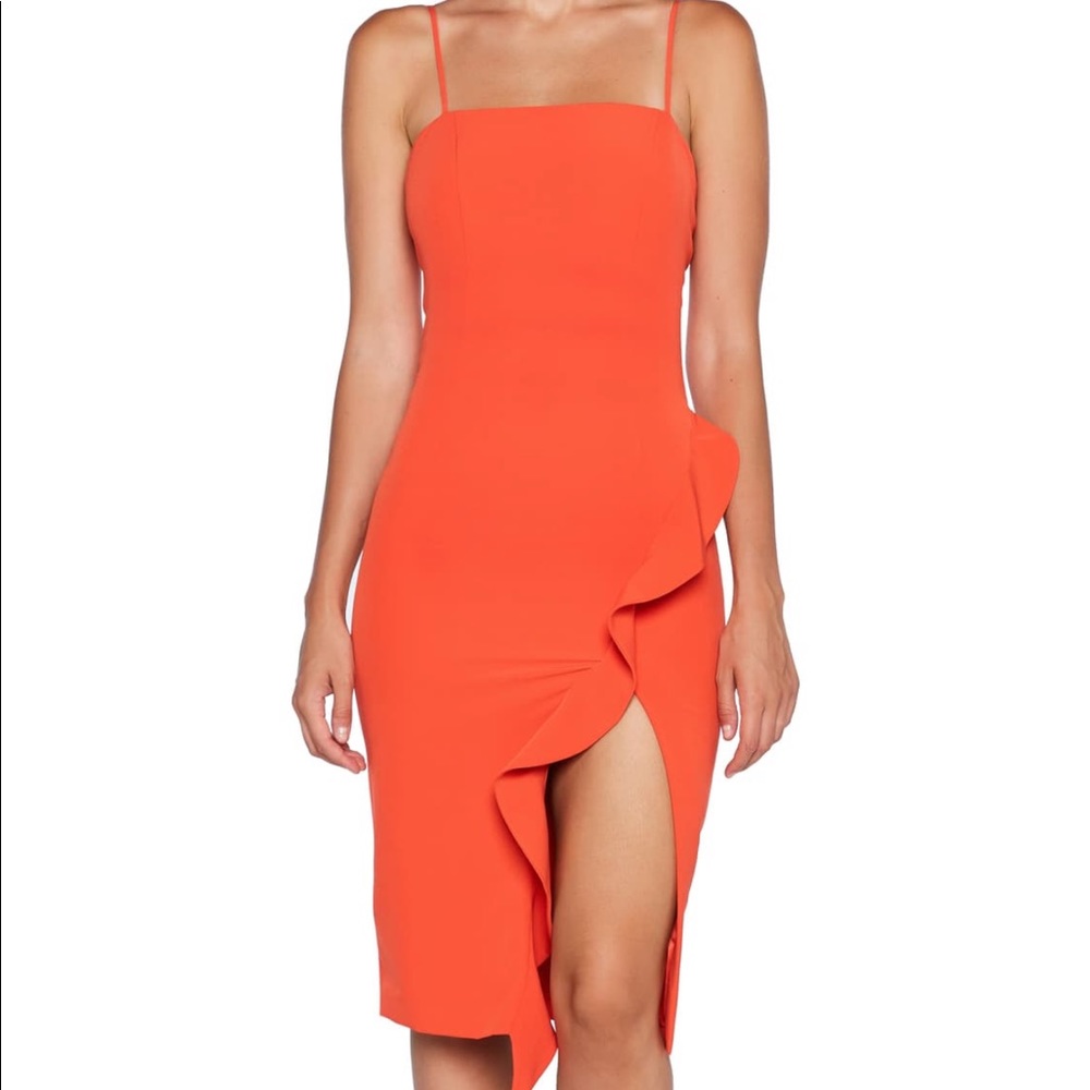 Poppy red midi dress